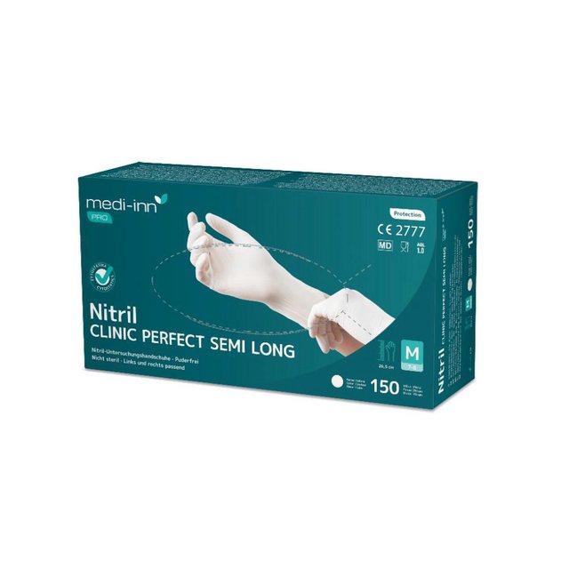 Bild von Medi-Inn Nitril-Handschuhe Clinic-Perfect Semi Long Nitril-Einmalhandschuhe puderfrei