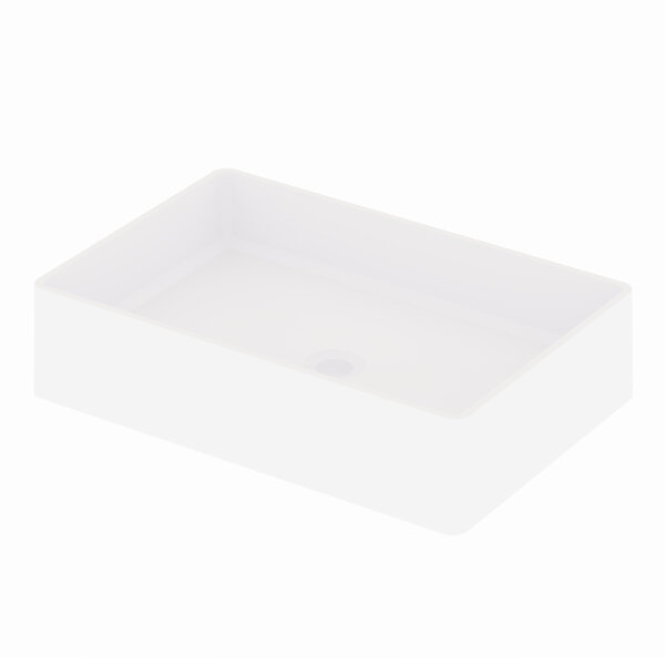Bild von Steinberg Serie 440 Aufsatzwaschtisch, eckig, 600x400x145mm, SolidSurface, ohne Hahnloch, ohne Überlauf, 4407110, Farbe: Mattweiß