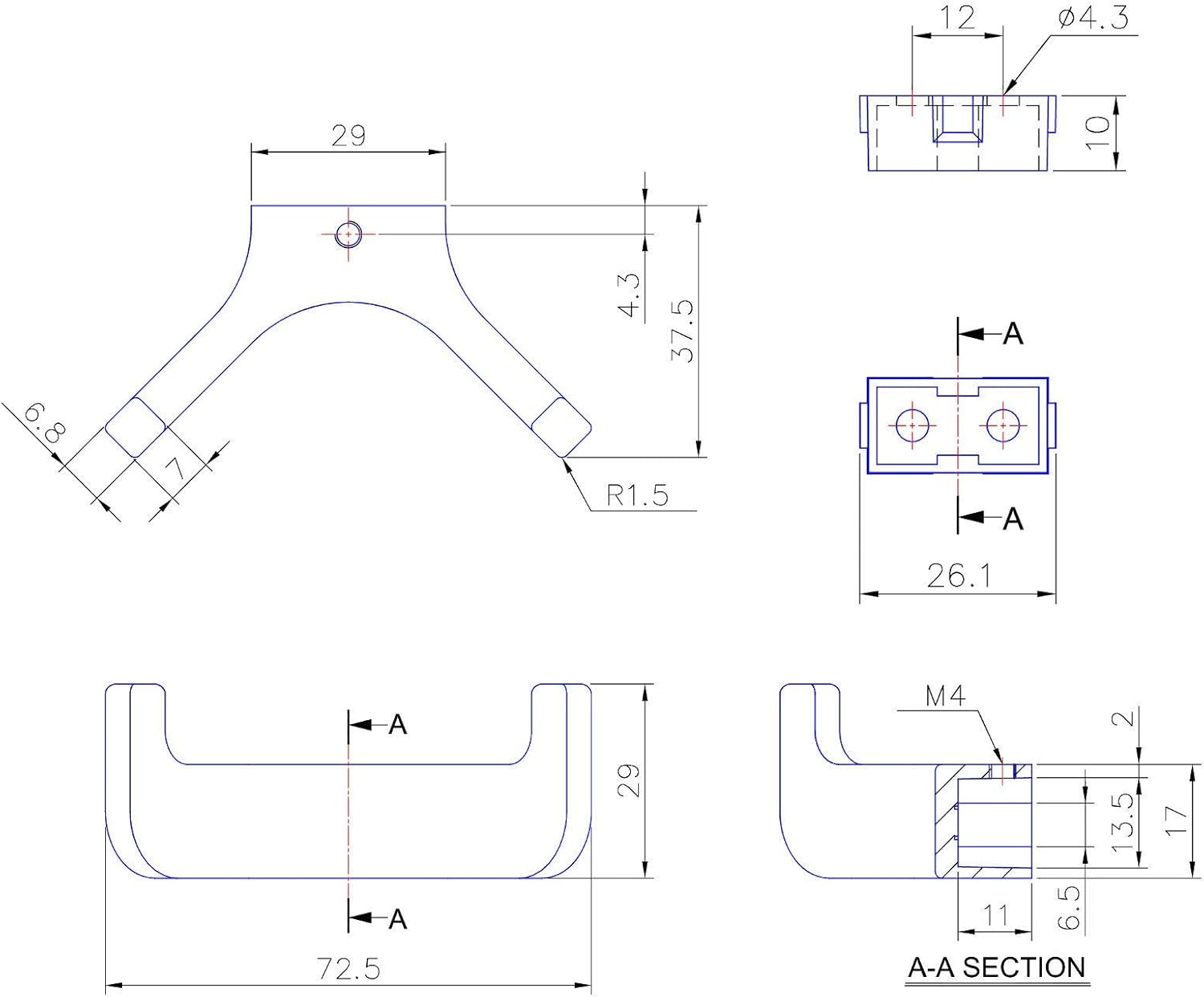 Bild von SO-TECH® Garderobenhaken BILL Bohrlochabstand 12 mm Kleiderhaken Jackenhaken (1 St), mit verschiedene Oberflächen