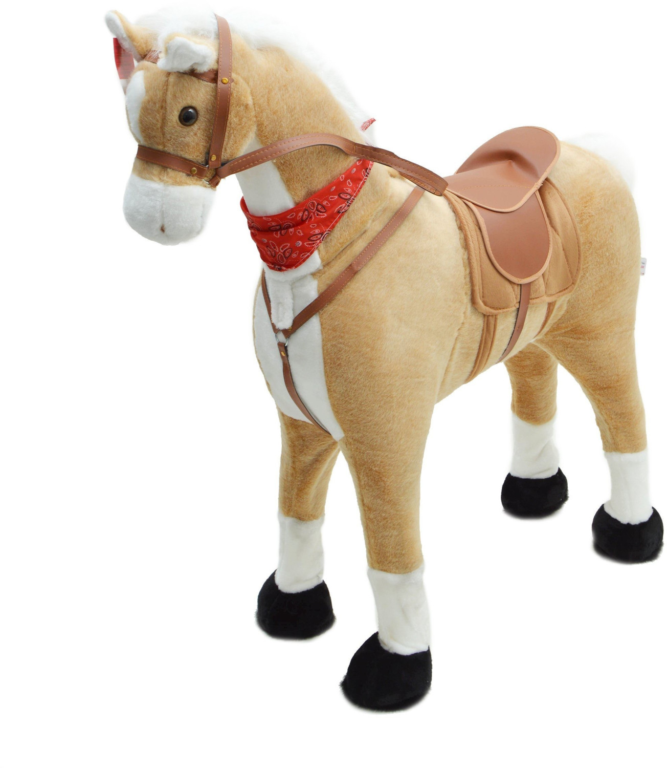 Bild von Plüschpferd XXL 105cm - Sternchen, das riesige Pferd zum Reiten, EIN tolles Stehpferd XXL, bis 100kg, Spielpferd Pferd zum Draufsitzen inkl. Kleiner Bürste - EIN Kindertraum für Mädchen!