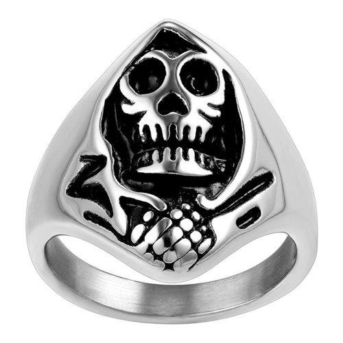 Bild von Karisma Männer Edelstahl Totenkopf Ring - Halloween Edition