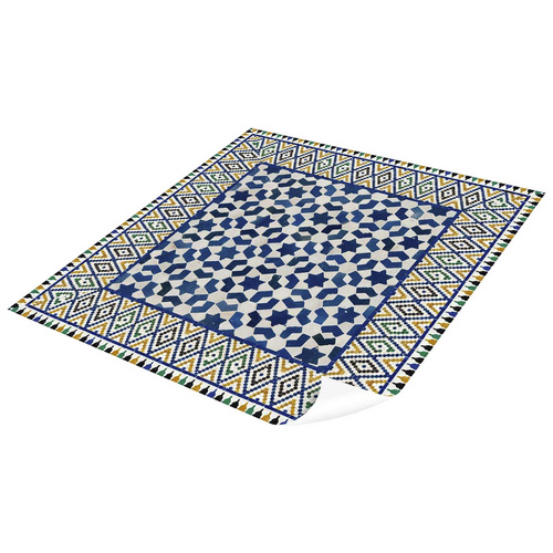 Bild von mySPOTTI Vinyl Teppich »Enrico«, BxL:136 cm x 136 cm, blau|weiß|grün|orange