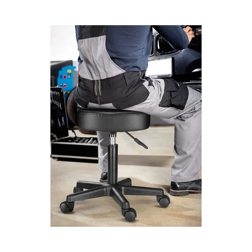 Bild von Rollhocker Kunstleder Schwarz 360° drehbar