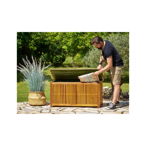 Bild von Auflagenbox Akazienholz 110x46x59cm Innenplane 300L