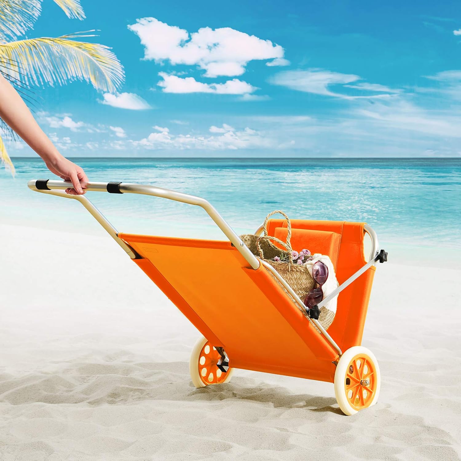 Bild von Casaria® Sonnenliege Klappbar mit Dach Strandliege mit Rollen Tasche Outdoor Klappliege Liegestuhl abnehmbarer Sonnenschutz Liegestuhl 115kg Anthrazit