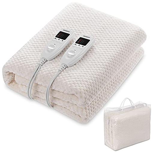 Bild von Doppelwärmeunterbett Coral Fleece Grau 160x140cm Abschaltautomatik