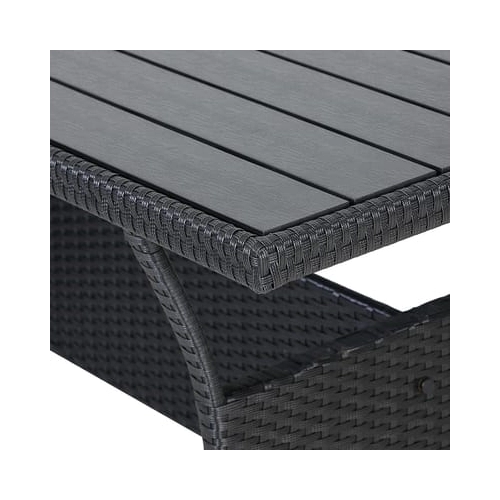 Bild von Polyrattan Ecklounge Schwarz/Creme inkl. Kissen