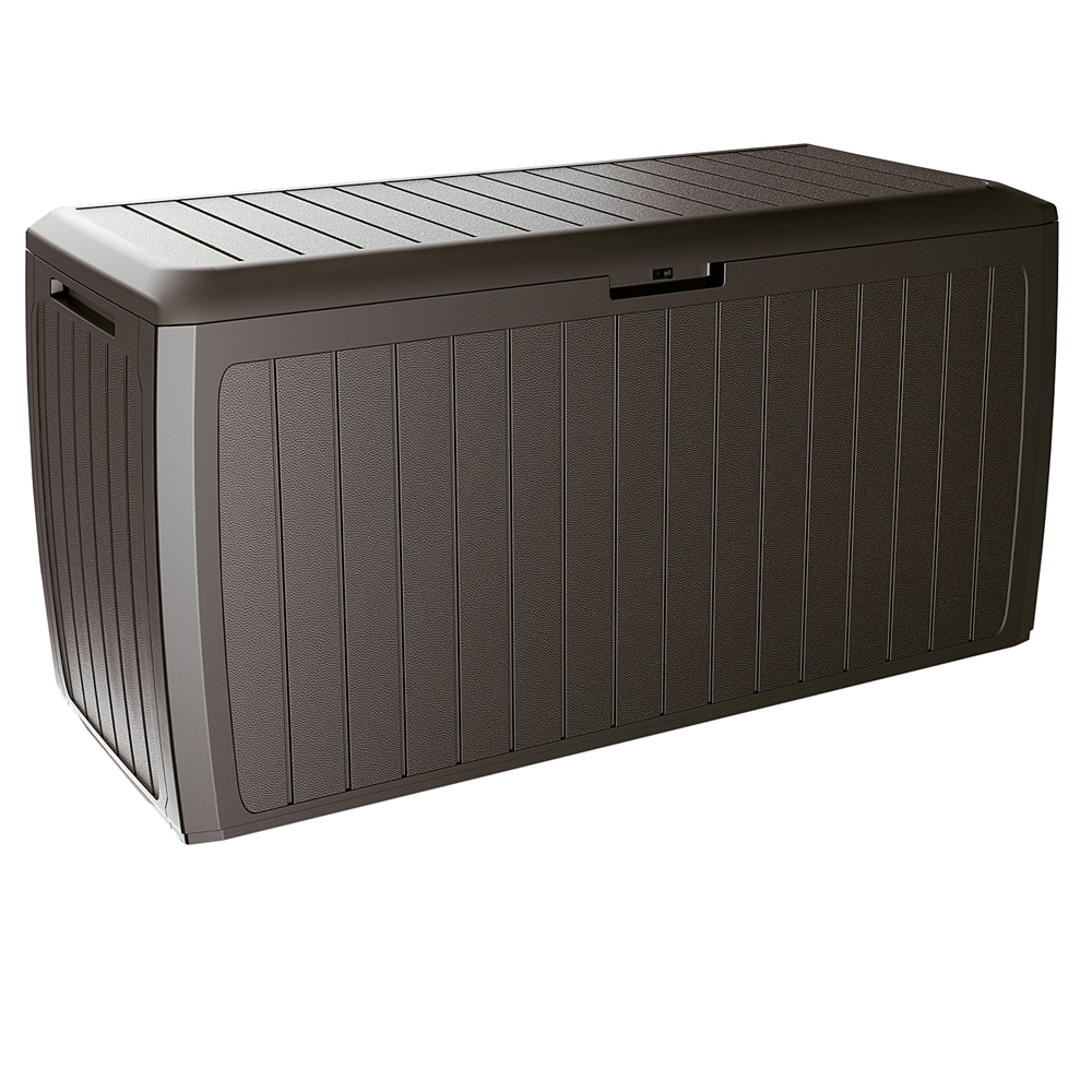 Bild von Casaria Auflagenbox Board Plus, UV-beständig 290L Haltegriffe Balkon Wohnzimmer Lamellen-Optik Braun