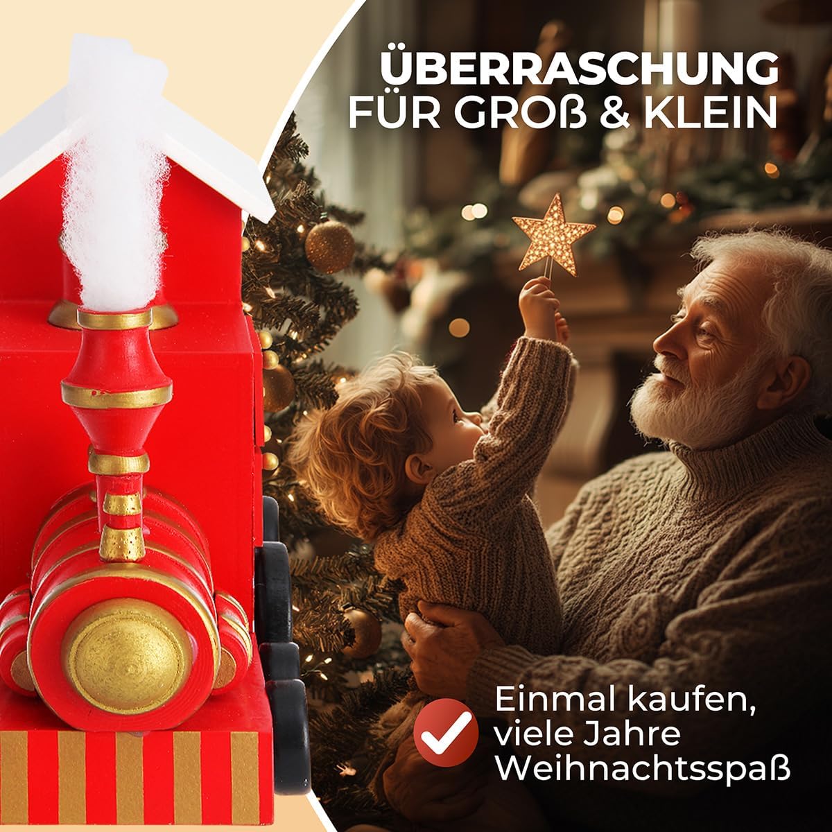 Bild von Spielwerk® Wiederverwendbarer Adventskalender Geschenkeberg XL Zum Befüllen 24 Große Türchen Weihnachten Kinder DIY Weihnachtliche Holz Dekoration