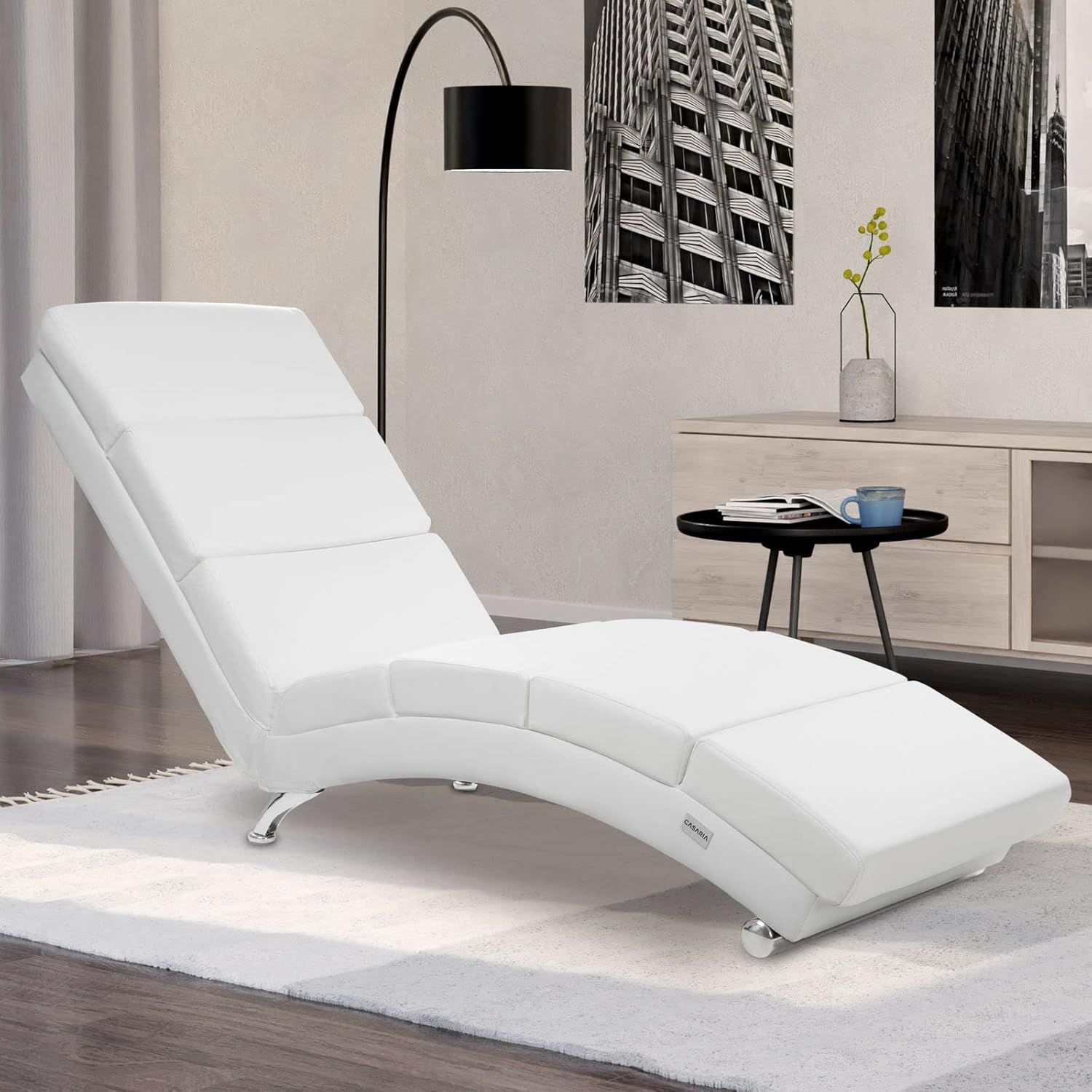Bild von Casaria® Relaxliege XXL London 186x89x55 cm Ergonomisch Stoff Gepolstert 180 kg Belastbarkeit Wohnzimmer Büro Indoor Chaiselongue Relaxsessel Anthrazit