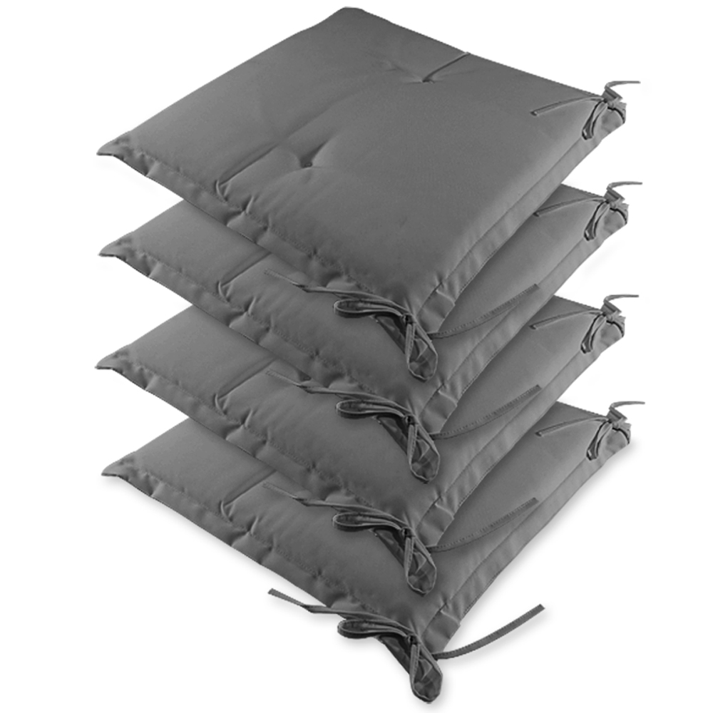 Bild von Detex 4X Coussins Pour Chaise Gris Clair Sydney Outdoor Hydrofuge 41x37 cm Coussin d'assise Garniture Chaise de Jardin