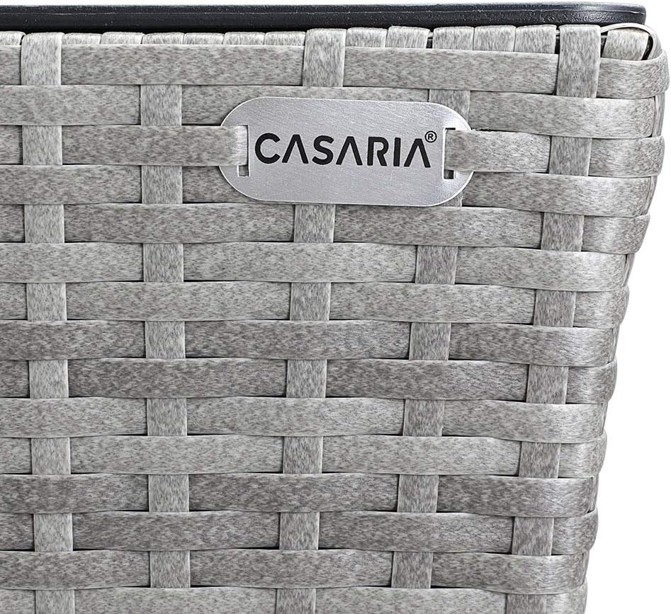 Bild von Casaria® Blumenkasten 2er Set 11 Liter Montagehalterung Indoor Outdoor Geländerkasten Balkonkasten Pflanzkasten schwarz