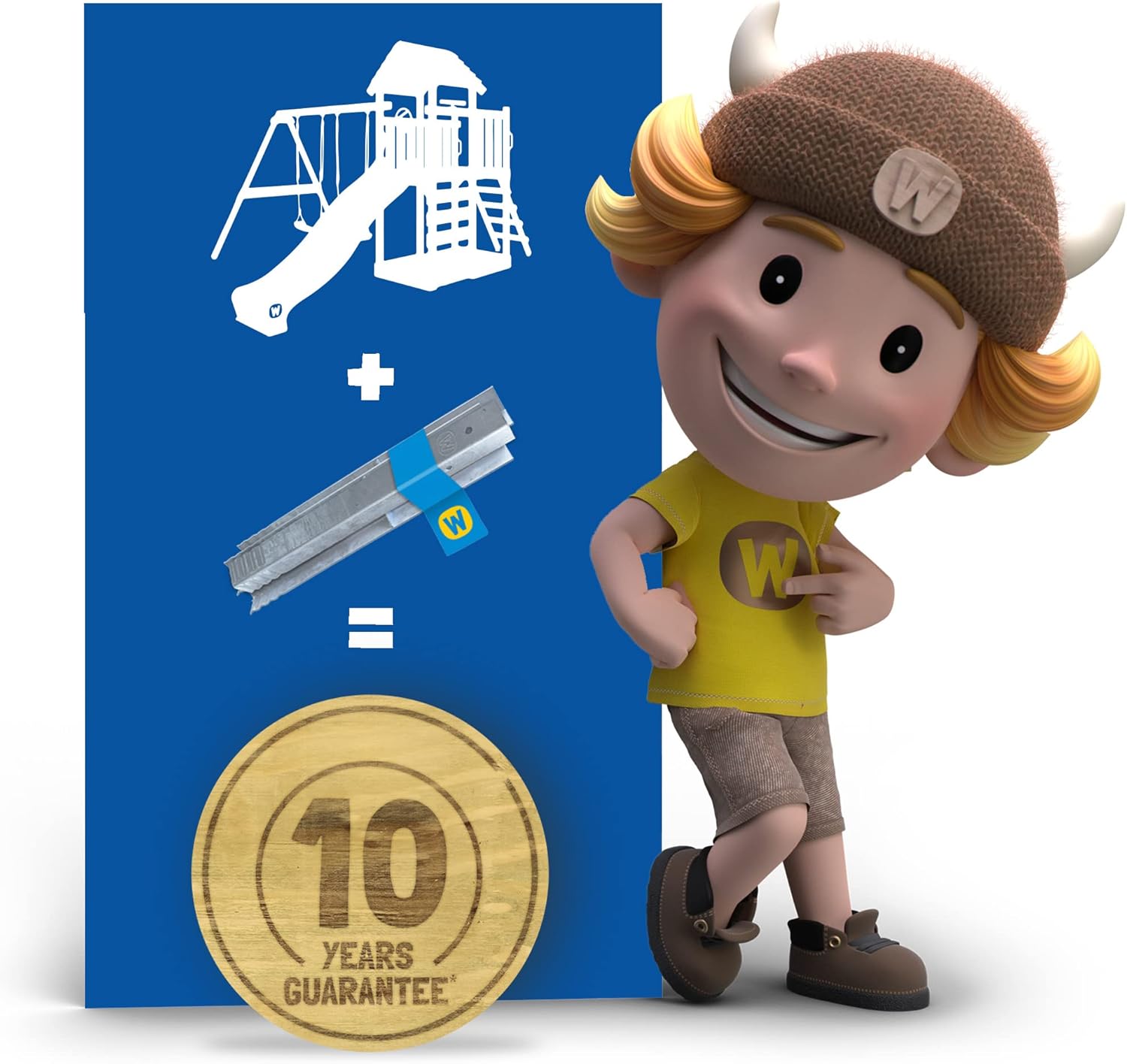 Bild von WICKEY Spielturm Klettergerüst FreshFlyer mit Schaukel & Grüner Rutsche, Outdoor Kinder Kletterturm mit Sandkasten, Leiter & Spiel-Zubehör für den Garten…