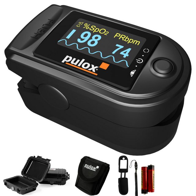 Bild von Pulox, Pulsoximeter + EKG, Pulsoximeter PO-200A mit Alarm schwarz