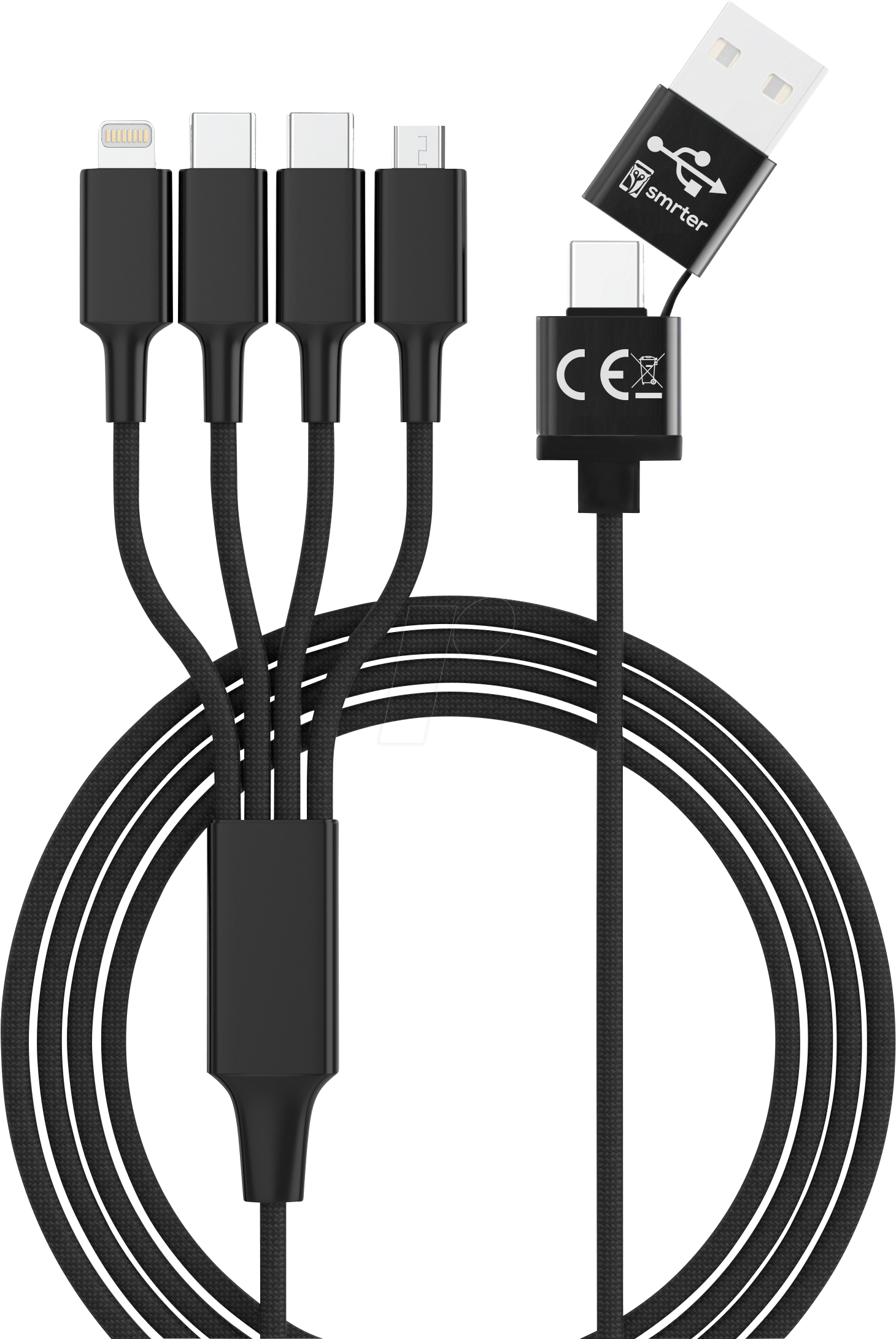 Bild von Smrter USB-Ladekabel USB-A Stecker, USB-C® Stecker, USB-C® Stecker, USB-Micro-B 3.0 Stecker, Apple Lightning Stecker 1.