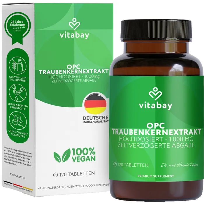 Bild von OPC TRAUBENKERNEXTRAKT 1000 mg hochdos.+vegan Tab. 120 St.
