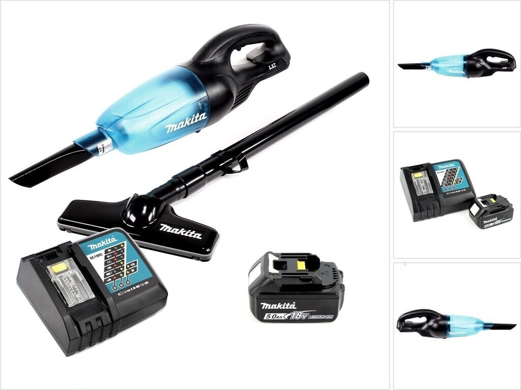 Bild von Makita Staubabsauger DCL 180 RT1 B Akku Staubsauger 18 V Schwarz + 1x Akku 5,0 Ah + Ladege