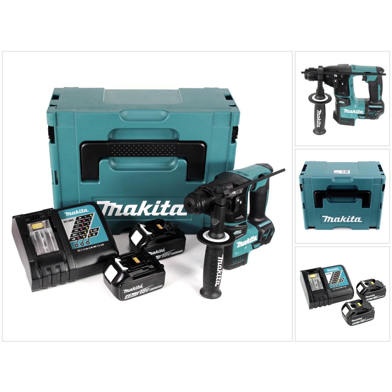 Bild von Makita, Bohrmaschine + Akkuschrauber, DHR 171 RMJ Akku Bohrhammer Brushless SDS Plus 18V 1,2J + 2x Akku 4,0Ah + Ladegerät + Makpac (Akkubetrieb)