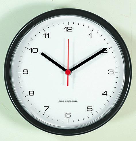 Bild von PEWETA Funkwanduhr Design Ø 25 cm schwarz