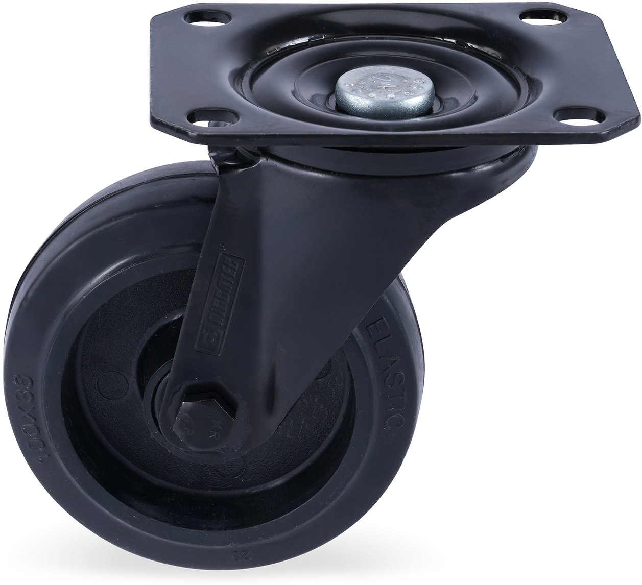 Bild von Riggatec Lenkrolle 100mm BLACK WHEEL, schwarz MKI