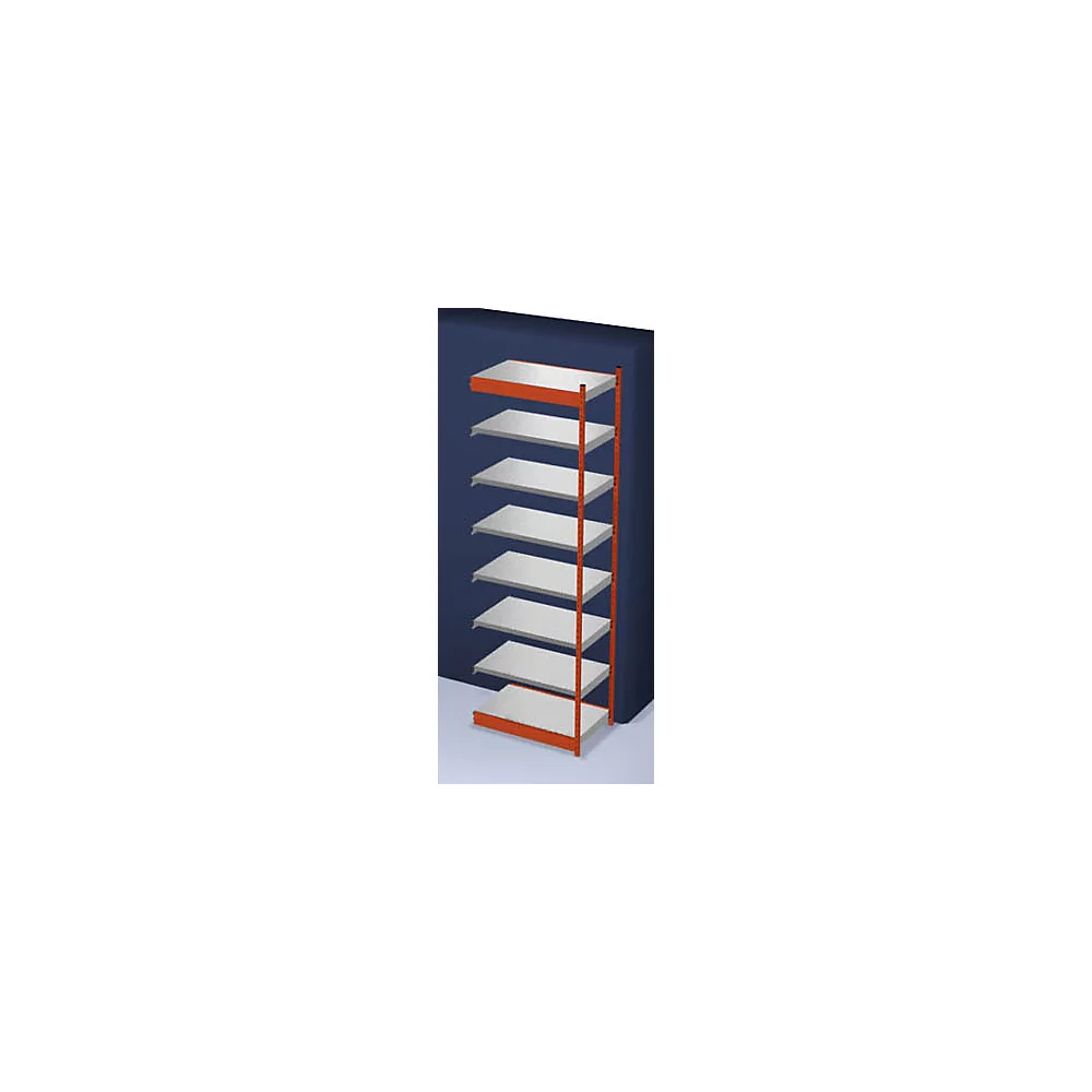 Bild von Steckregal H3000xB1025xT600mm, Anbauregal 7Stahlböden Trgf.200kg orange/verz.HOFE