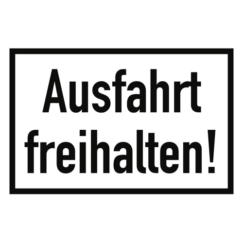 Bild von König Werbeanlagen Hinweisschild Ausfahrt freihalten!, Alu 20 x 30 cm