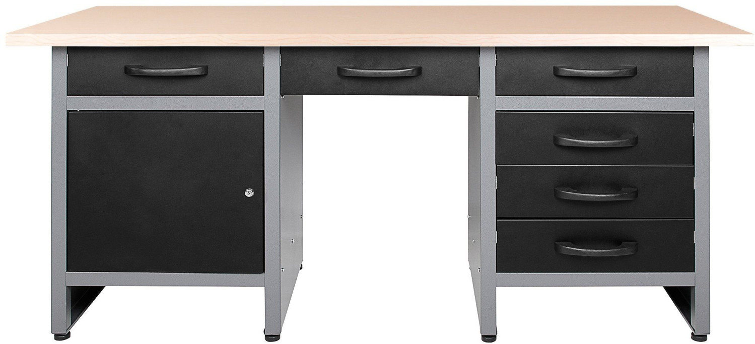 Bild von Ondis24 Werkbank Harry 160 cm 6 Schieber 1 Tür Werkstatteinrichtung