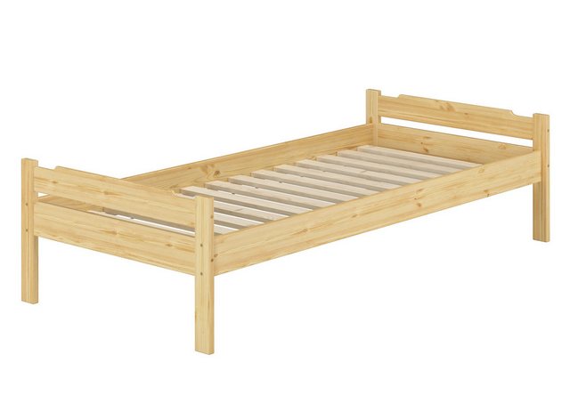 Bild von ERST-HOLZ Bett Einzelbett für Jugendliche und Erwachsene Kiefer natur, Kieferfarblos lackiert