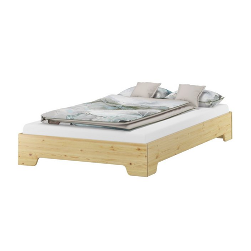 Bild von ERST-HOLZ Großes Holzbett aus massivem Kiefernholz