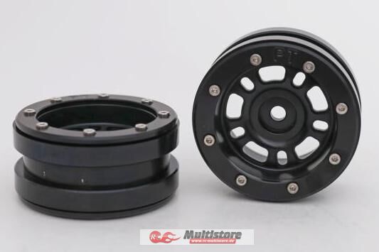 Bild von Metsafil Beadlock Wheels PT- Distractor Schwarz/Schwarz 1.9 (2 St.)  / MT0040BB