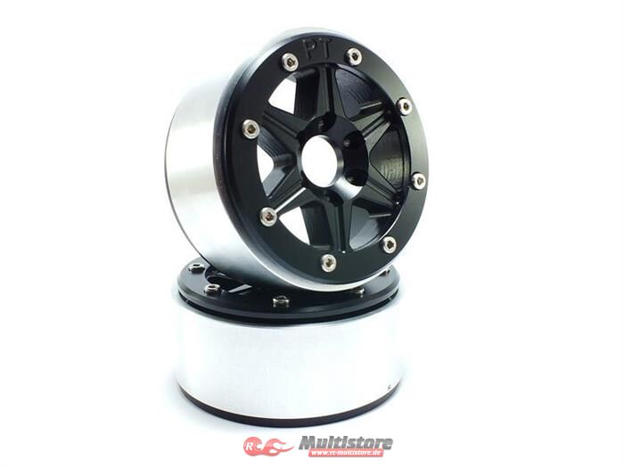 Bild von Metsafil Beadlock Crawler Wheels SIXSTAR schwarz/schwarz 1.9 (2 St.) ohne Radnabe / MT5010BB
