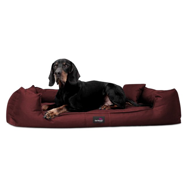 Bild von Tierlando ® GOOFY - Orthopädisches Hundebett aus Polyester inkl. Matratzenschoner bordeaux 1,6 m, 25 cm, 1,1 m