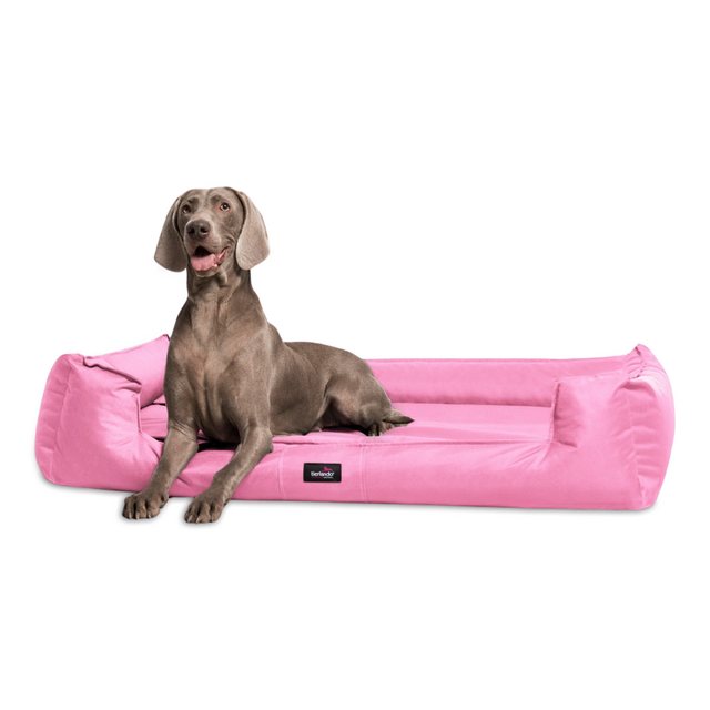 Bild von tierlando® Orthopädisches Hundebett Goofy inkl. Matratzenschoner für große Hunde Polyester Waschbar Hundesofa XL XXL XXXL 90cm - 07 Rosa