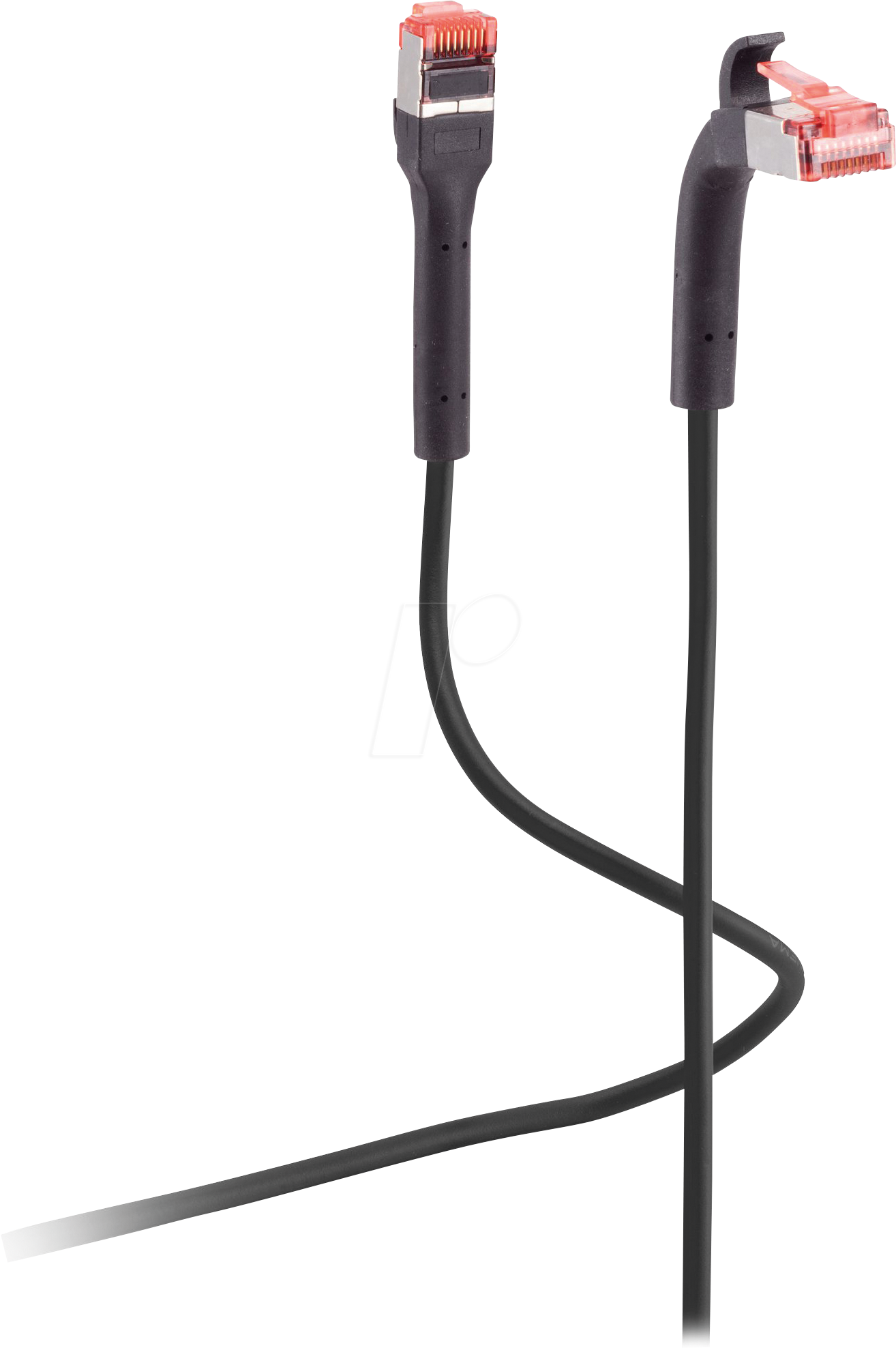 Bild von S-Conn Flexline Patchkabel U/FTP Cat. 6A mit biegbaren Stecker schwarz 0,25m (U/FTP, CAT6a, 0.25 m), Netzwerkkabel