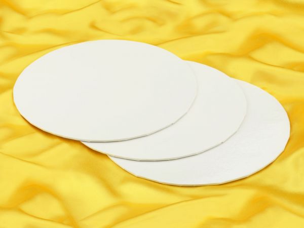 Bild von Cakecard rund 15cm weiß 3 Stück