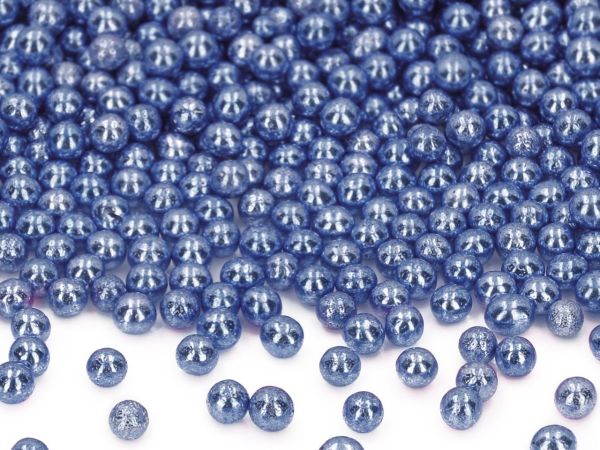 Bild von Weiche Zuckerperlen metallic dunkelblau 7mm 60g