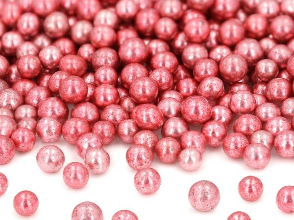 Bild von Weiche Zuckerperlen metallic pink 7mm 60g