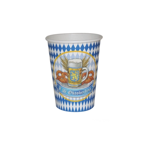 Bild von Oktoberfest Pappbecher im bayerischen Design - 8er Set