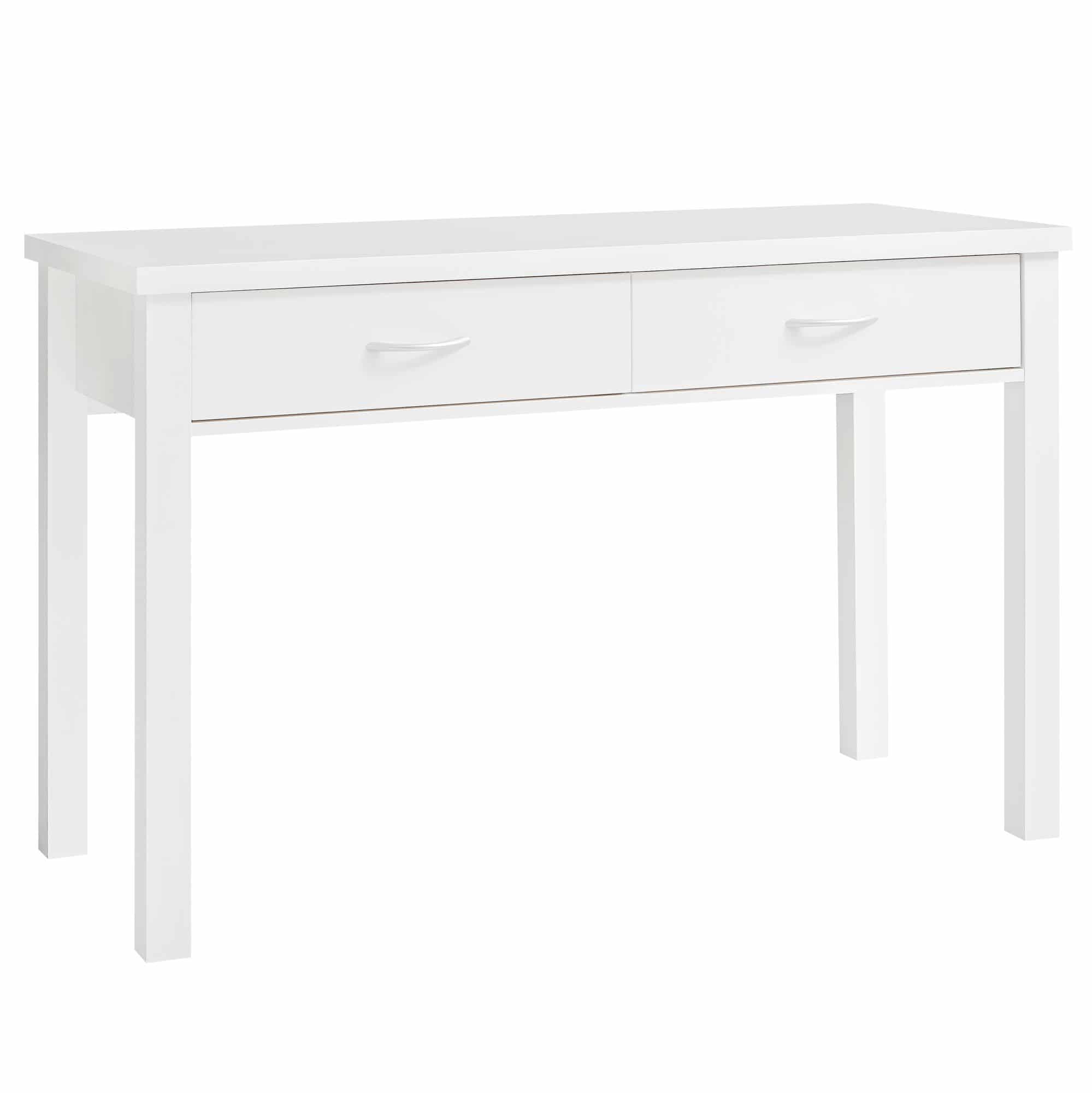 Bild von AMSTYLE WOHNLING Schreibtisch Toulon Weiß mit 2 Schubladen 120 x 77 x 50 cm modern, Konsolentisch Schminktisch platzsparend, Laptoptisch Arbeitstisch für kleine Räume