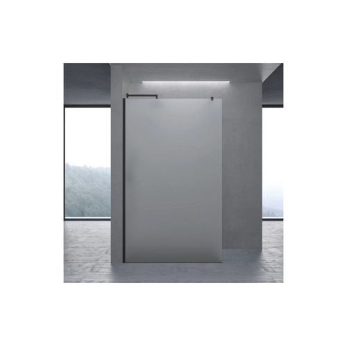 Bild von doporro Walk-in-Dusche Duschwand für Dusche Duschabtrennung schwarz Profil Nano Glas