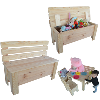 Bild von Holzbank Truhenbank Sitzbank Dekobank Holzmöbel Truhe Bank aus Holz