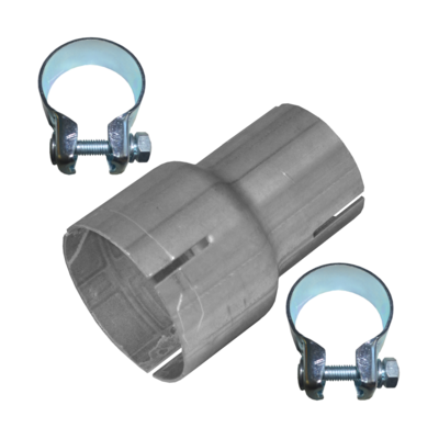 Bild von Abgasanlage Rohr Reduzierstück 45mm auf 60mm Auspuff Adapter Bandstahl Schellen Klemmstück Verbindungsstück Reduzierverbinder Reduzierung Reduktion Rohrverbinder Rohrreduzierung