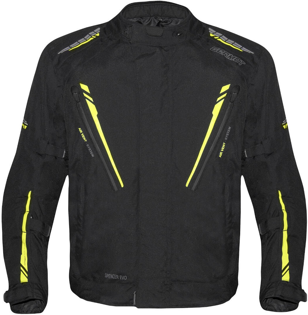 Bild von Germot Spencer Evo Big Size wasserdichte Motorrad Textiljacke, schwarz-gelb, Größe 2XL für Männer