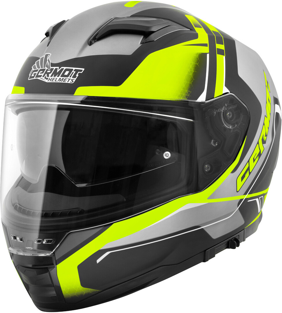 Bild von Germot GM 350 Dekor Helm, schwarz-grau-gelb, Größe XS für Männer