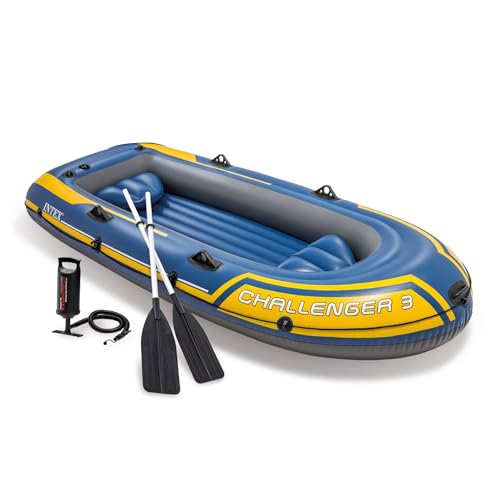 Bild von Intex Challenger 3 Set Schlauchboot - 295 x 137 x 43 cm - 3-teilig - Blau / Gelb, 68370NP, 6.5 cm