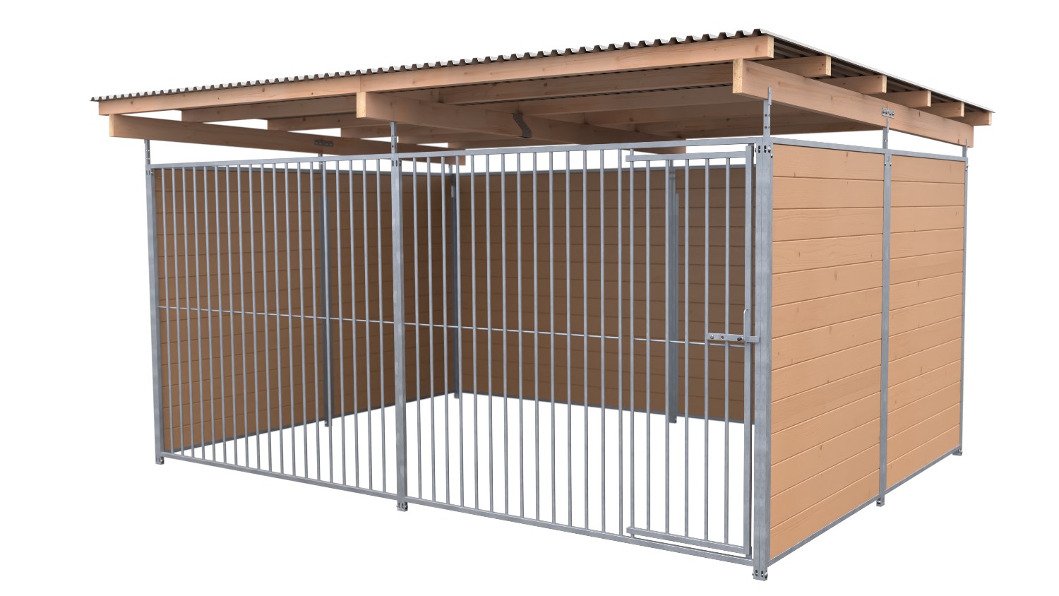 Bild von SAUERLAND Hundezwinger 3 x 3 m | 3-seitig geschlossen | braun imprägniert | Rohr...