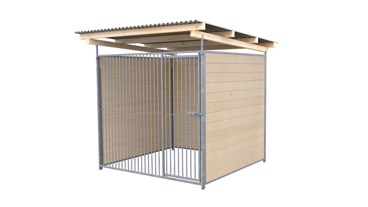 Bild von SAUERLAND Hundezwinger 2 x 2 m | 3-seitig geschlossen | naturbelassen | Rohrstab...