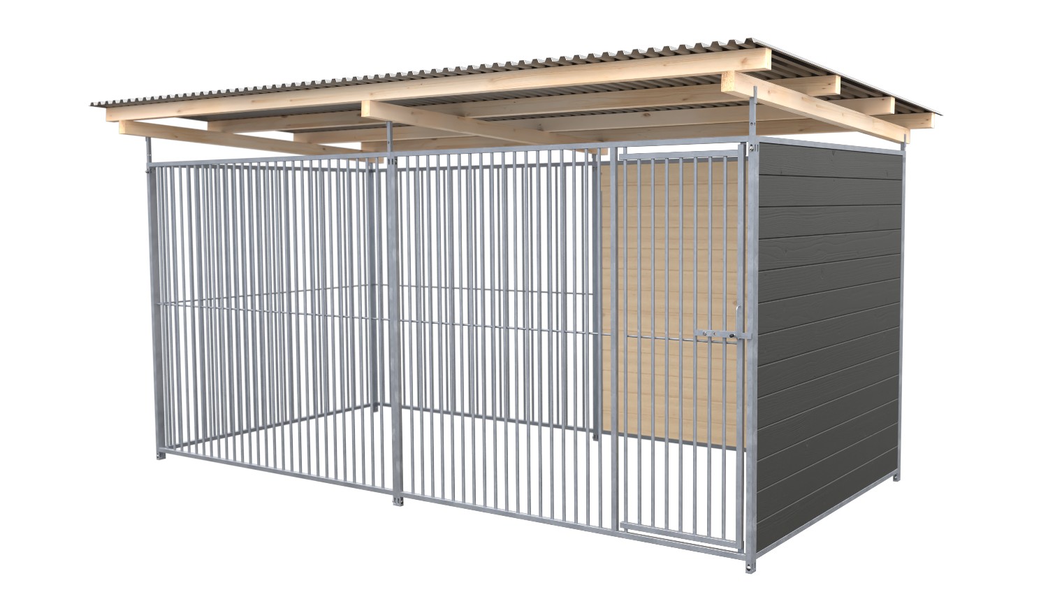 Bild von SAUERLAND Hundezwinger 2 x 3 m | 1,5-seitig geschlossen | graphitgrau | Rohrstab...