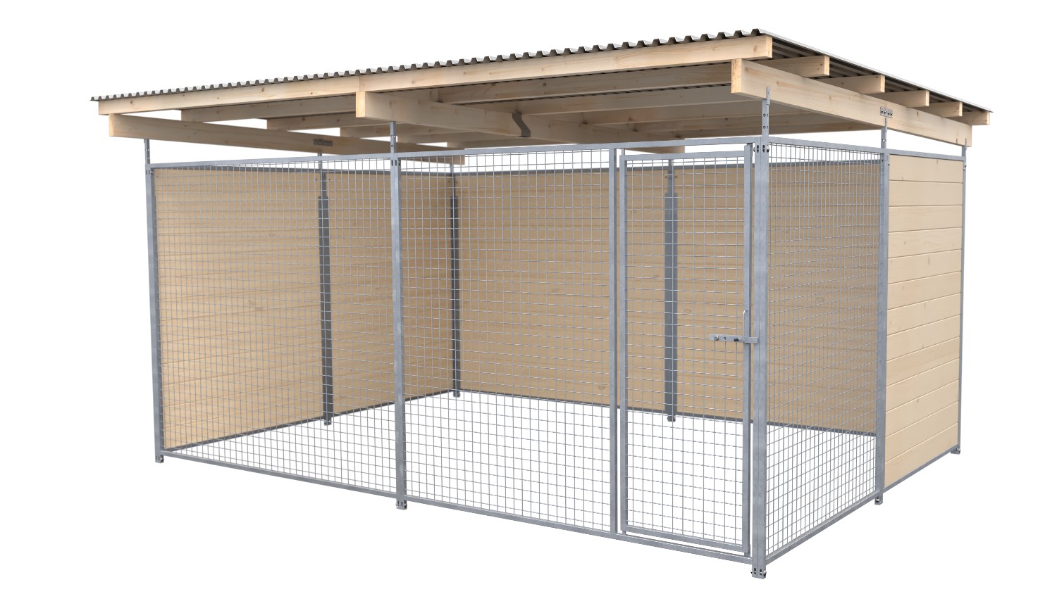 Bild von SAUERLAND Hundezwinger 3 x 3 m | 2,5-seitig geschlossen | naturbelassen | Gitter...