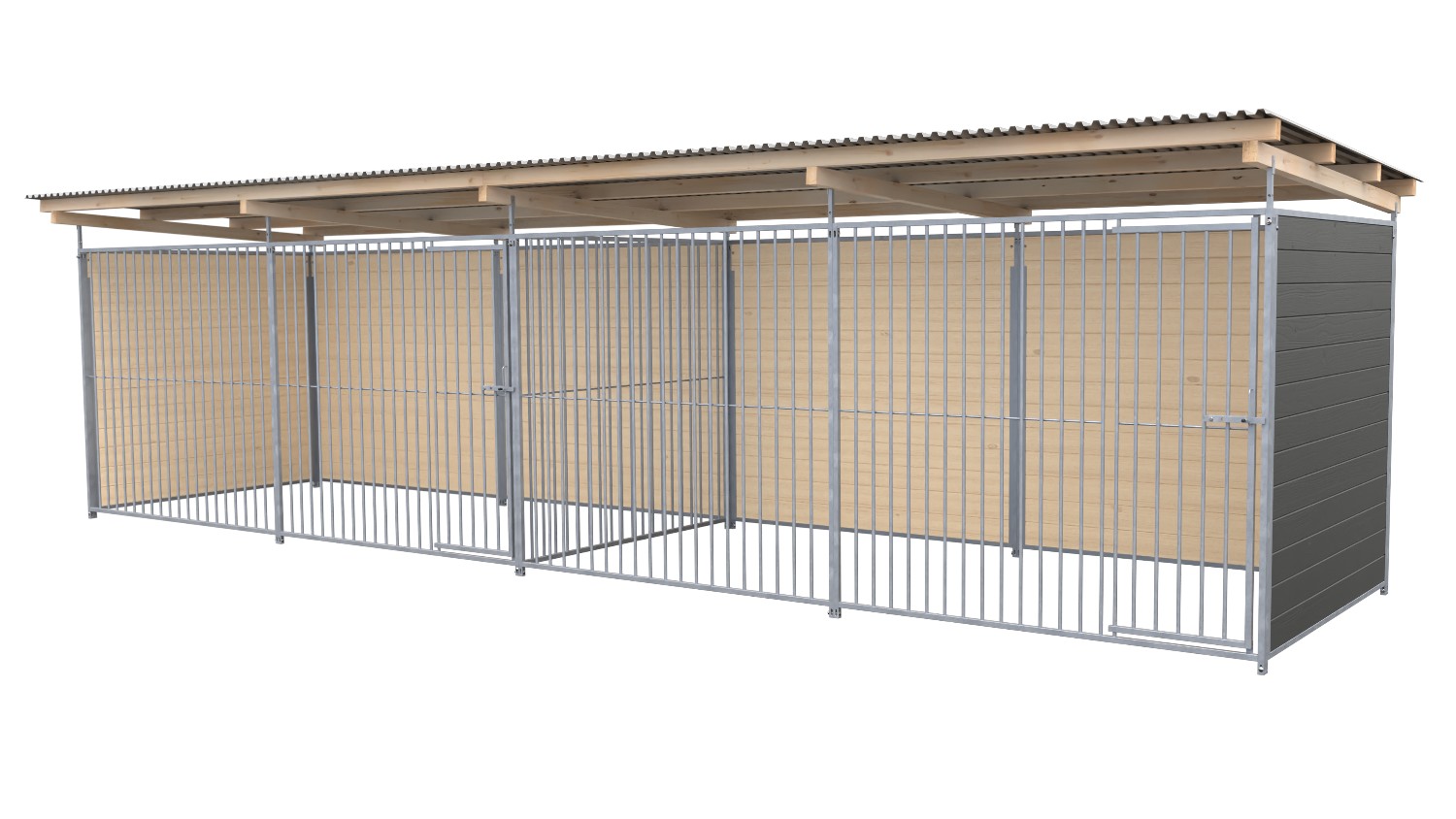 Bild von SAUERLAND Hundezwinger 2 x 6 m Doppelzwinger | 3-seitig geschlossen | graphitgra...